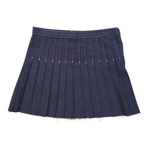 Topshop Denim Pleated Mini Skirt NWOT Sz 2
